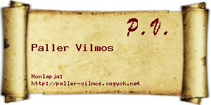 Paller Vilmos névjegykártya